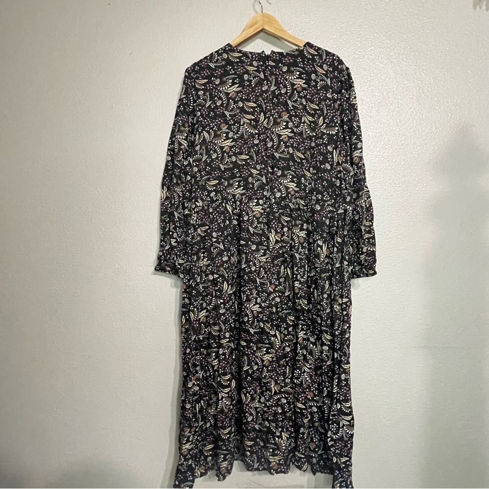 Lane Bryant wrap black white Sleeves print Midi Dress - Picture 6 of 16